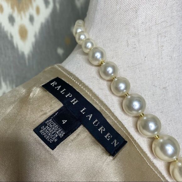 Ralph Lauren Sand Silk Nailhead Weave Pencil Skirt - Picture 2 of 16